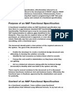 SAP Functional Specification