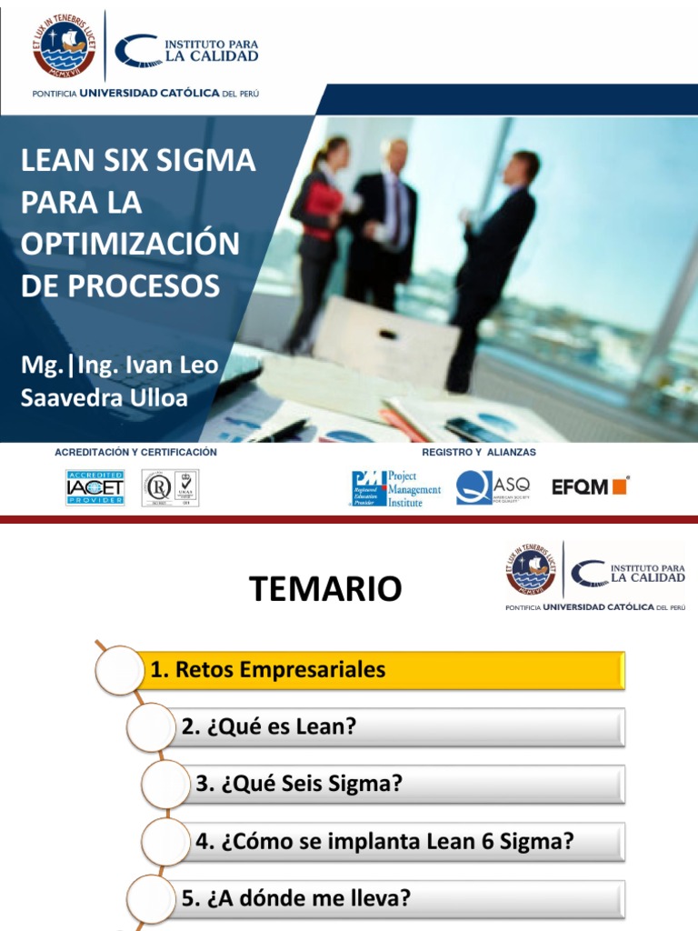 Lean Six Sigma para La Optimización de Procesos | PDF | Six Sigma ...