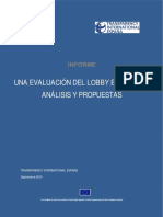 TRANSPARENCIA INTERNACIONAL - Una Evaluation Del Lobby en España - Analisis y Propuestas