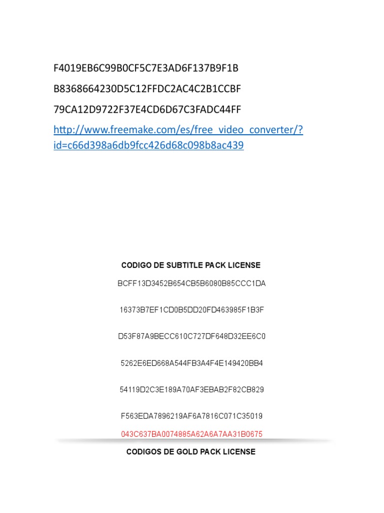 Freemake Pack License Codes | PDF