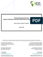 Teaching Entrepreneurship: Impact of Business Training On Microfinance Clients and Institutions