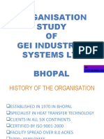 Organisation Study OF Gei Industrial Systems LTD Bhopal: BY: Syed Momin Asghar