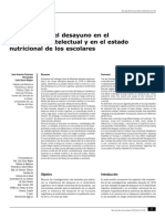 Importancia Del Desayuno en El Rendimiento Intelectual y en El Estado Nutricional de Los Escolares PDF