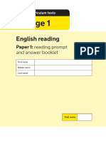 2017 Key Stage 1 English Reading Paper 1 - Reading Prompt and Answer Booklet