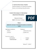 Faculté D'electronique Et D'informatique Département Informatique