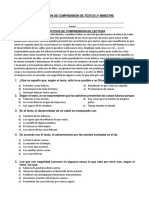 Evaluación de Comprensión de Textos 3º Bimestre