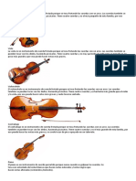 Instrumentos musicales: violín, viola, violonchelo, contrabajo y más