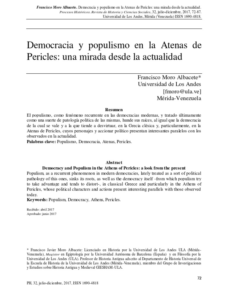 Democracia y populismo en Atenas | PDF | Esparta | Democracia