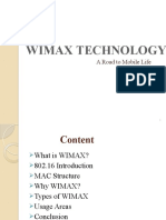 Wimax Technology: A Road To Mobile Life