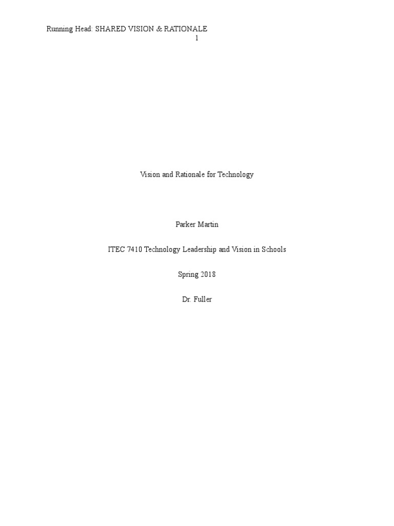 Vision Paper Revised PDF Teachers Schools