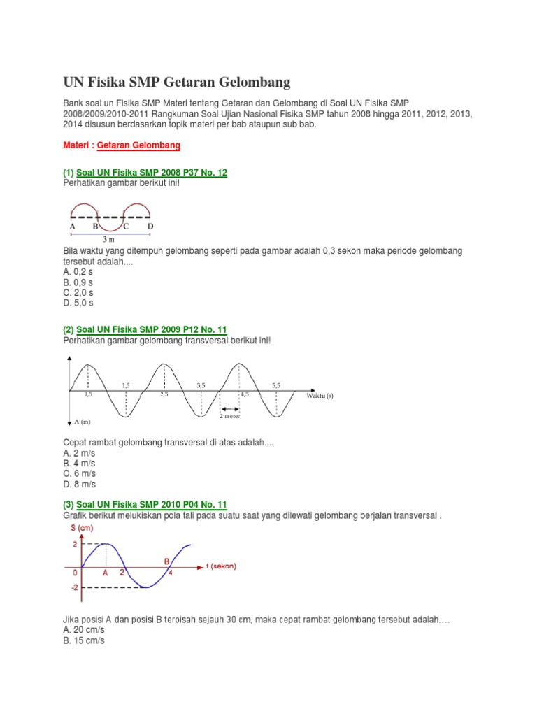Un Fisika Smp Getaran Gelombang