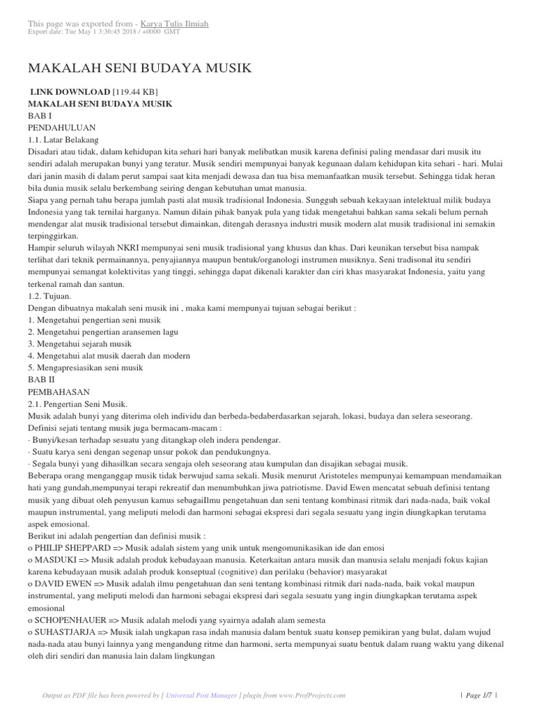 Makalah Seni Budaya Musik Makalah Seni Budaya Musik