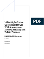 14 Multiple Choice Questions (MCQS) With Answers On Money, Banking and Public Finance