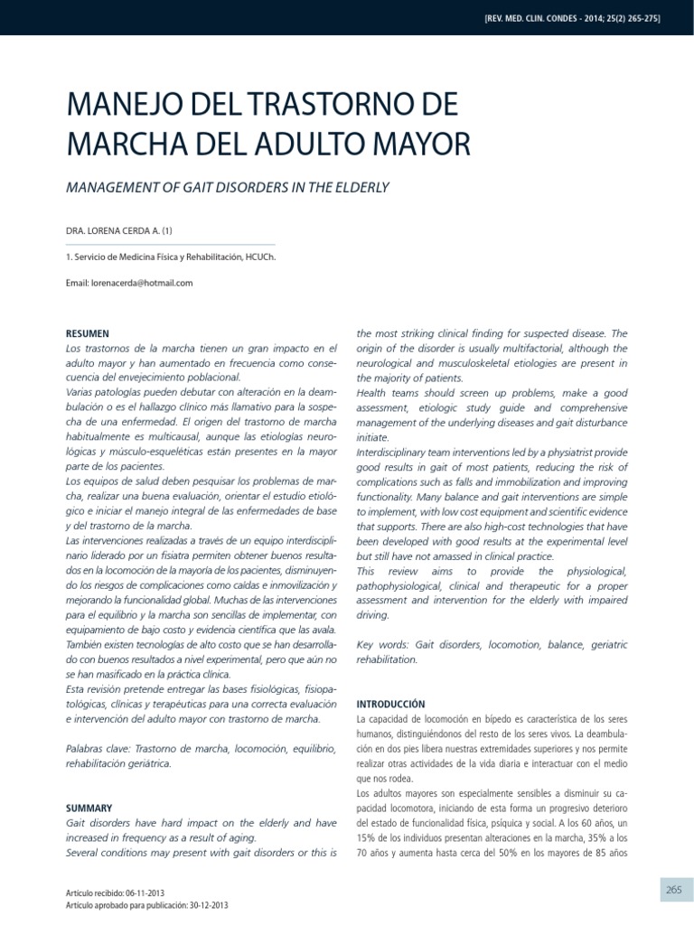 2014 Manejo Del Trastorno de Marcha Del Adulto Mayor PDF | PDF ...