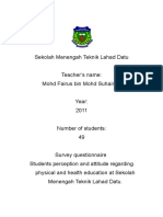 SM Teknik Lahad Datu Student Survey 2011