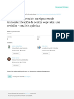 Variables de Operación en El Proceso de Transesterificación de Aceites Vegetales: Una Revisión - Catálisis Química