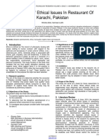 The Study of Ethical Issues in Restaurant of Karachi Pakistan PDF