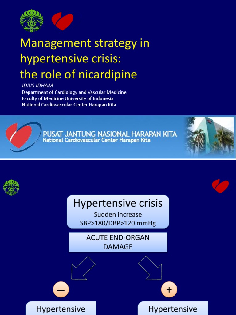 Management Strategy in Hypertensive Crisis The Role of Nicardipine
