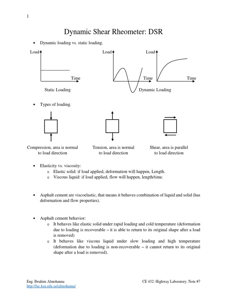 DSR Testing for Asphalt Behavior Analysis | PDF | Elasticity (Physics ...