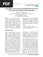 Neutrosophic Goal Geometric Programming Problem based on Geometric Mean Method and its Application