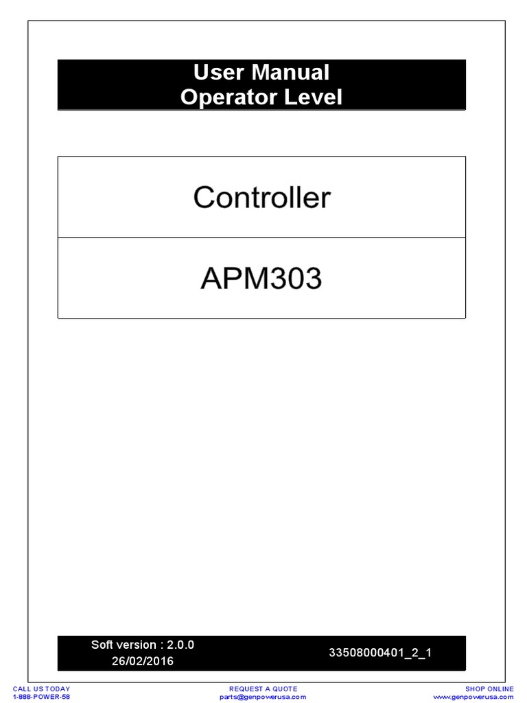 APM303 User Manual for Operators | PDF | Switch | Manufactured Goods