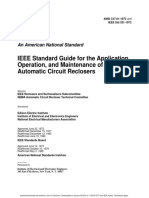 IEEE Standard Guide For The Application, Operation, and Maintenance of Automatic Circuit Reclosers