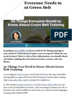 50 Things Everyone Needs to Know About Green Belt Training 