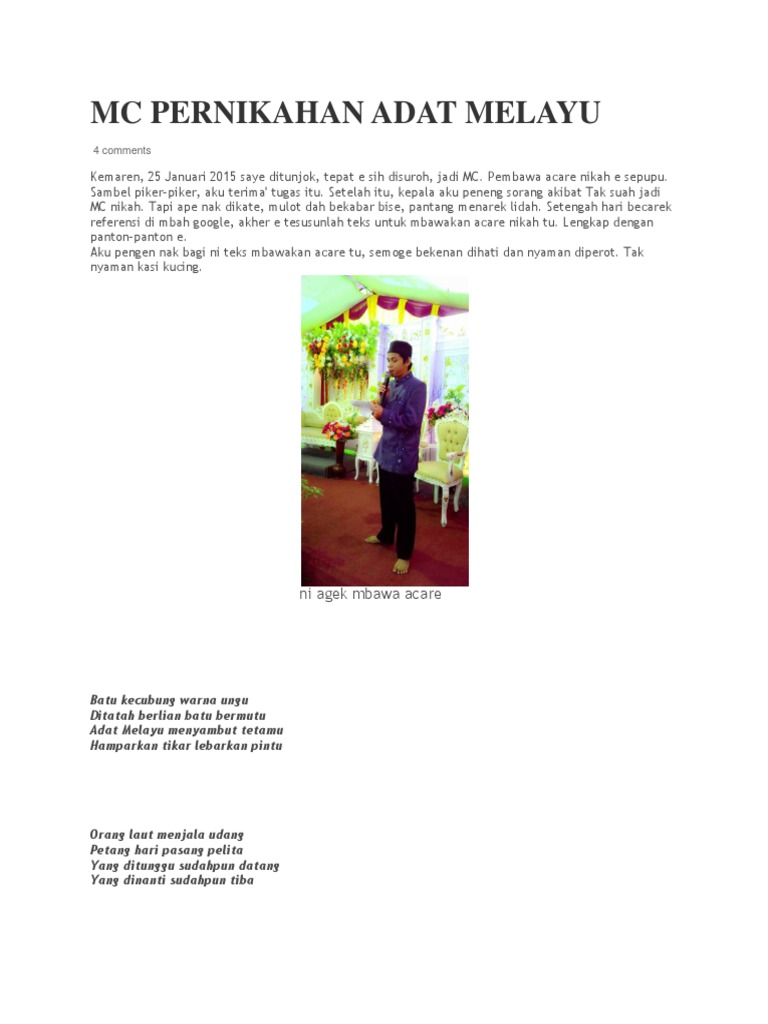Pantun Pernikahan Adat Melayu