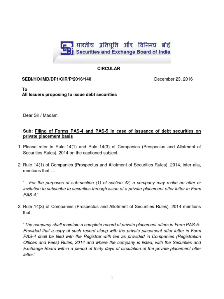 SEBI Circular on Debt Securities Forms | PDF | Prospectus (Finance ...