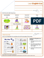 Writing Practice My Day Worksheet PDF