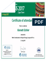 Certificate of Attendance - WCPT 2017