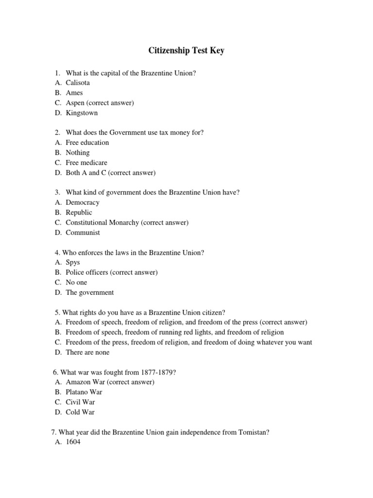 Citizenship Test 2 PDF