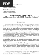 Social Inequality, Human Capital and Economic Growth in OECD Countries. Synthesis