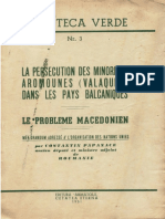 Constantin Papanace - La Persecution Des Minorites Aromounes (Valaques) - 1951 - 36 P.