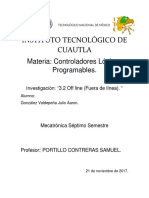 Instituto Tecnológico de Cuautla: Materia: Controladores Lógicos Programables