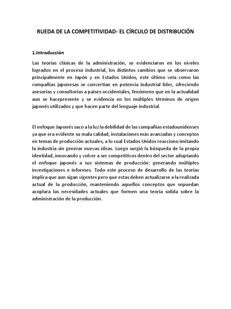 Rueda de la Competitividad y Distribución | PDF | Calidad (comercial ...
