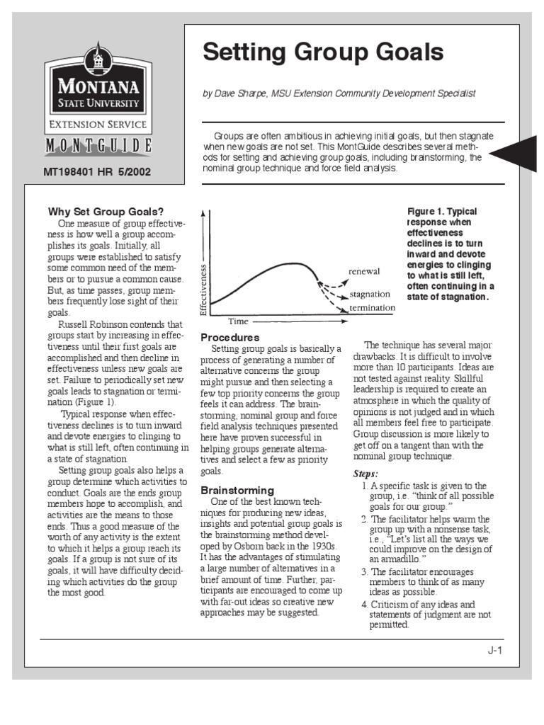 Group Goal Setting Brainstorming Goal