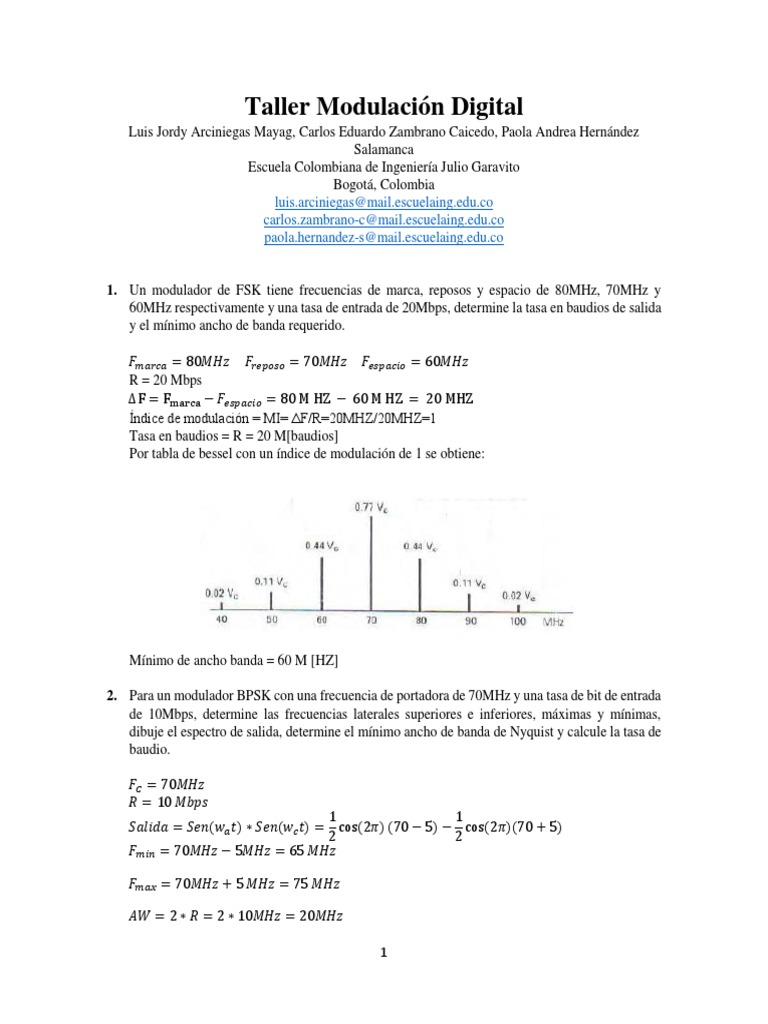 Tasa de Baudios en Modulación Digital | PDF | Ingeniería en ...