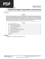 Analysis and Design of Input Filter For DC-DC Circuit: Application Report