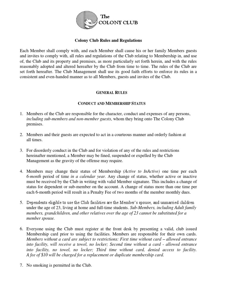 Governing the Grounds A Comprehensive Collection of Rules and