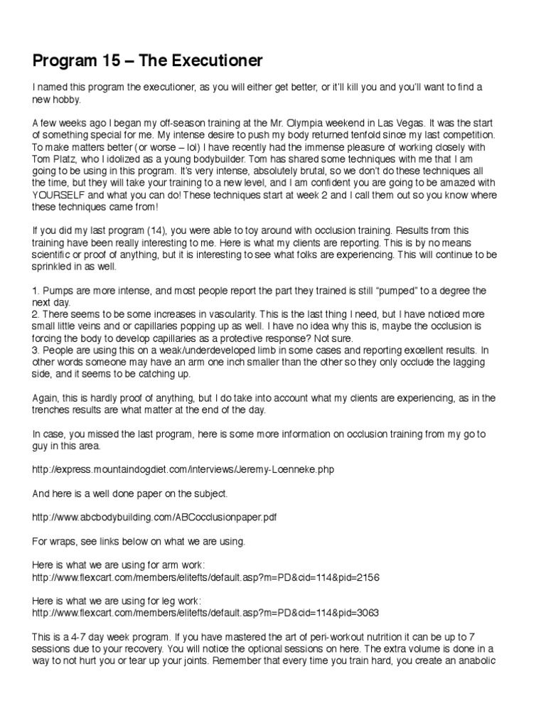 Mountain Dog Training Program 15 The Executioner PDF Strength