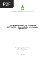 A Ética Protestante e Espírito Do Capitalismo - Resenha (Introdução, Cap 1 e 2)