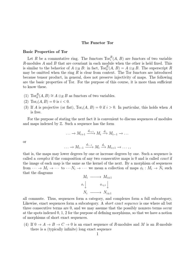 Tor | PDF | Module (Mathematics) | Ring (Mathematics)