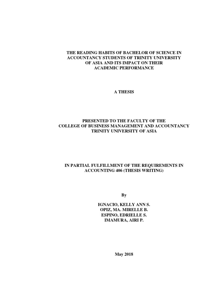 Reading Habits and Academic Impact | PDF | Reading (Process) | Survey ...