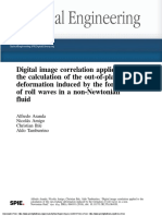 Digital Image Correlation Applied To The Calculation of The Out-Of-Plane Deformation Induced by The Formation of Roll Waves in A Non-Newtonian Fluid