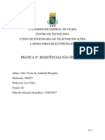 Prática 07 Resistências Não Ôhmicas