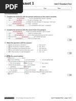 Unit 9 Standard Test With Answers PDF