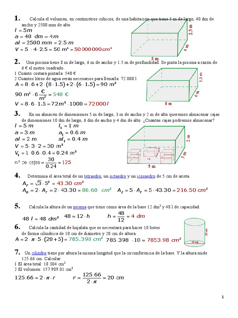 Calcula El Volumen Doc