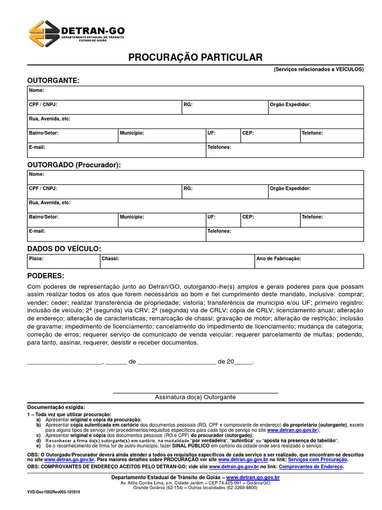 Vvd Doc1002rev001 010713 Procuracao Particular Veiculos Ciência e