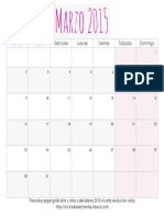 Calendario Marzo 2015 Rosa Correcto